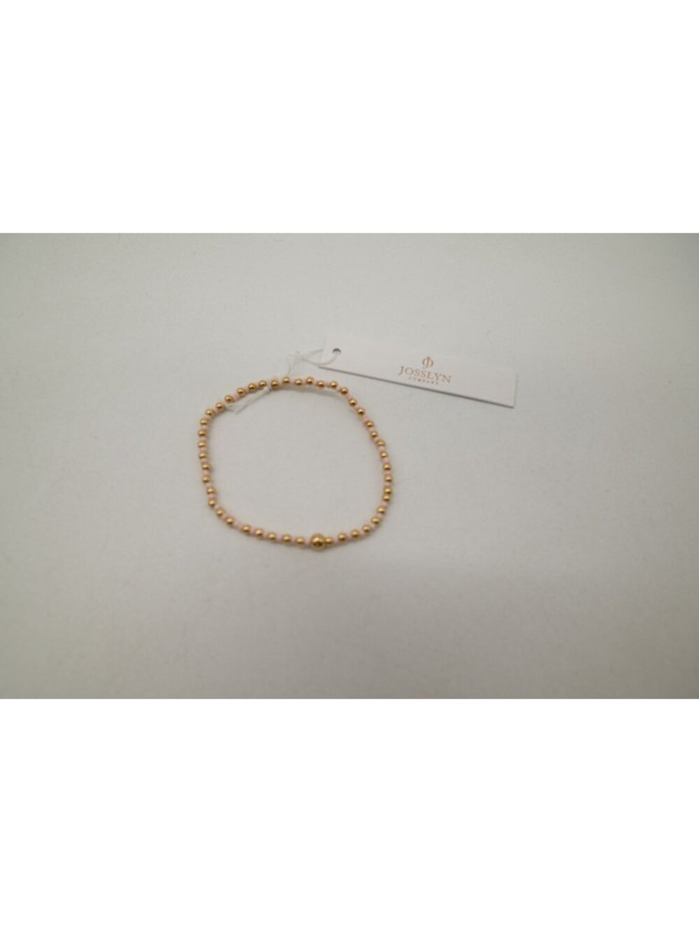NWT Josslyn Boho Colorful Ball Beaded Stretch Bracelet Gold Tone Pink Beads